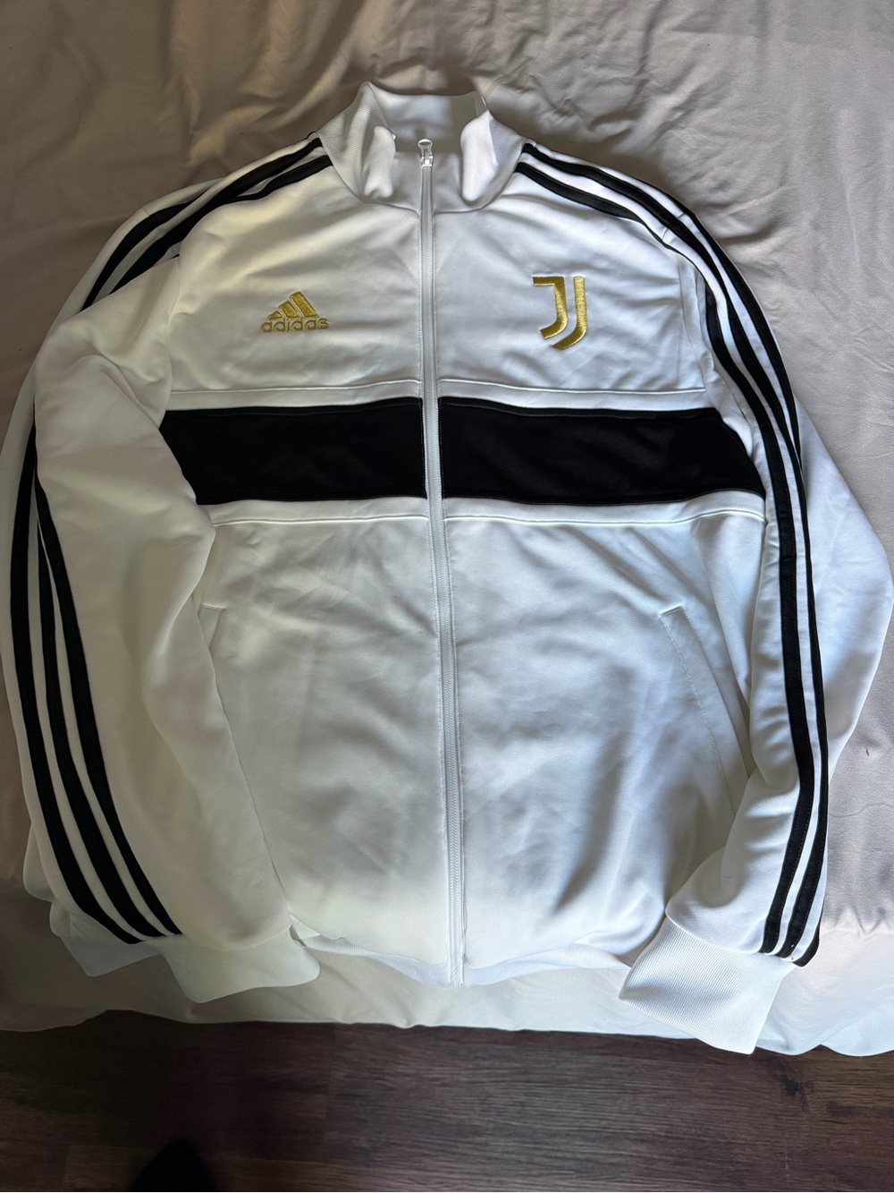adidas White & Black Juventus Performance Track Jacket